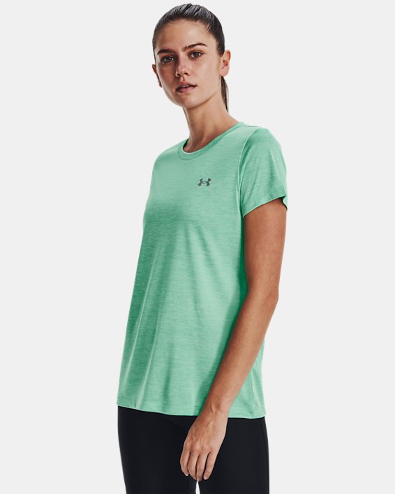 Women's UA Tech™ Twist T-Shirt, Green, pdpMainDesktop image number 0